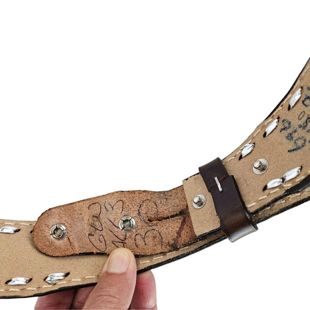 Vintage Tooled Leather Western Belt Cheryl USA 26 - 29 Waist S M Coastal Cowgirl - Picture 5 of 11